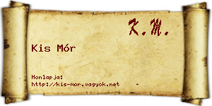 Kis Mór névjegykártya